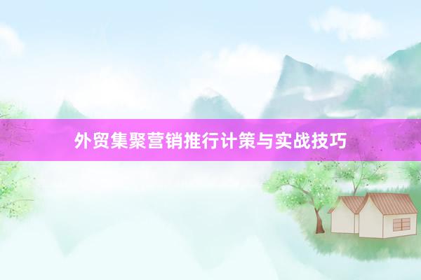 外贸集聚营销推行计策与实战技巧