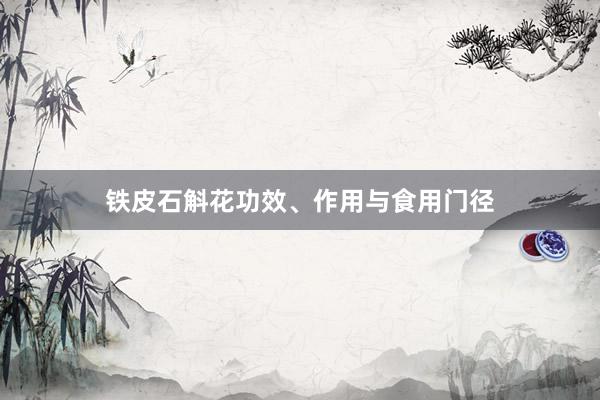 铁皮石斛花功效、作用与食用门径